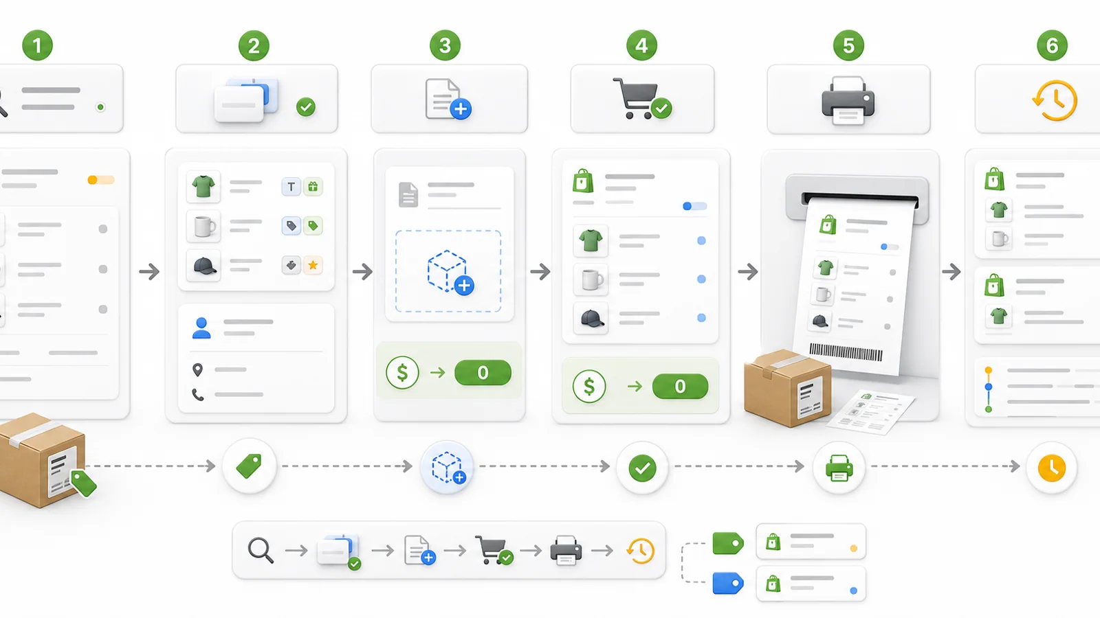 Shopify order reprint workflow from original order to free replacement order and history tracking