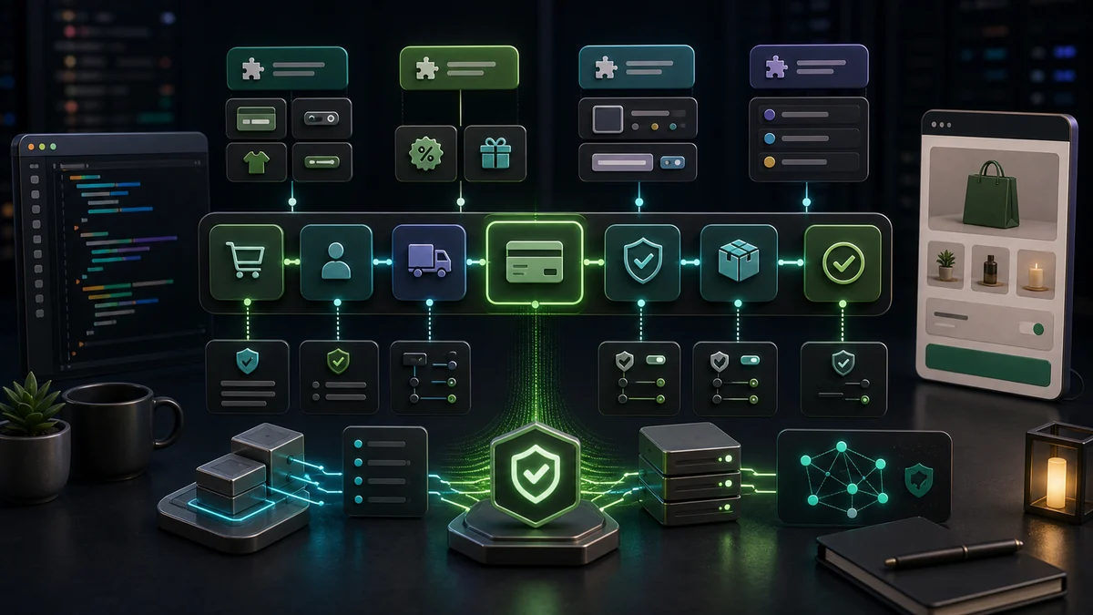 Shopify checkout extensibility architecture with modular checkout blocks functions and app extension nodes