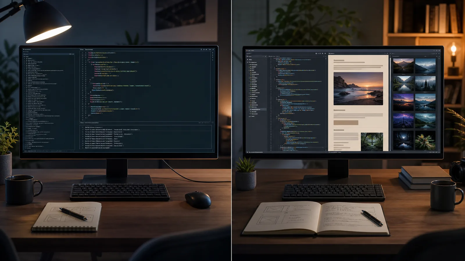Comparison of terminal-only AI coding workflow and broader Codex publishing workflow